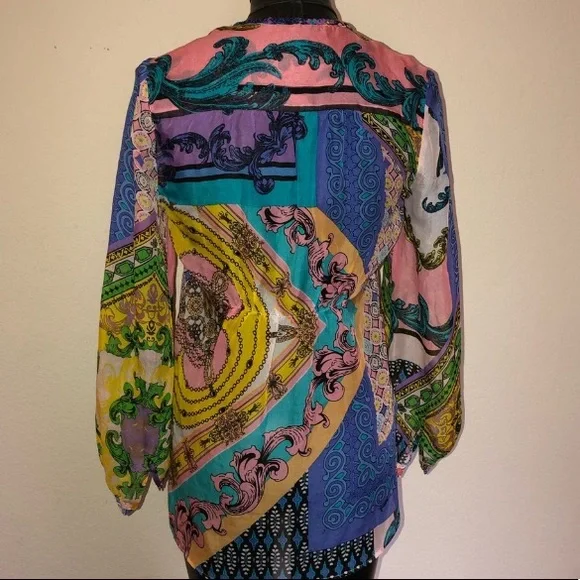 Hale Bob Silk Semi-Sheer Blouse - Picture 2 of 8